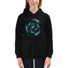 Load image into Gallery viewer, Galactic Portal - (Turquoise &amp; Black) ~ Kids Unisex Hoodie
