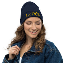 Load image into Gallery viewer, LOVE (Gold Thread) ~ Organic Cotton Beanie
