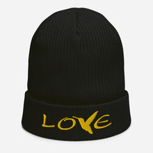 Load image into Gallery viewer, LOVE (Gold Thread) ~ Organic Cotton Beanie