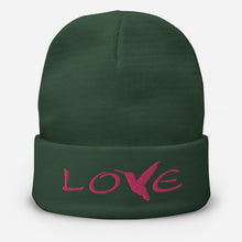 Load image into Gallery viewer, LOVE (Pink Thread) ~ Embroidered Beanie