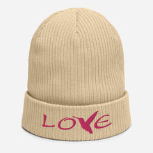 Load image into Gallery viewer, LOVE (Pink Thread) ~ Organic Cotton Beanie