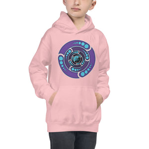 Galactic Portal (Open Purple & Turquoise) ~ Kids Unisex Hoodie