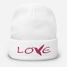 Load image into Gallery viewer, LOVE (Pink Thread) ~ Embroidered Beanie