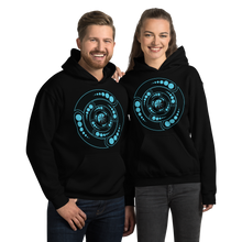Load image into Gallery viewer, Galactic Portal - (Turquoise &amp; Black) ~ Unisex Hoodie