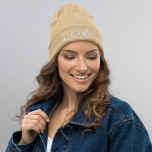 Load image into Gallery viewer, LOVE (White Thread) ~ Organic Cotton Beanie